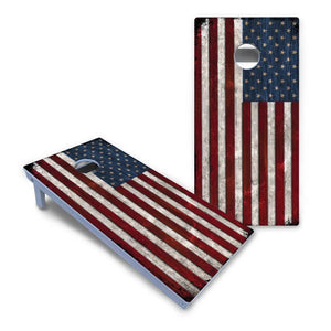 Rustic USA Flag Cornhole Boards - All Weather Series by Cornhole Solutions, custom cornhole board detail photo 2