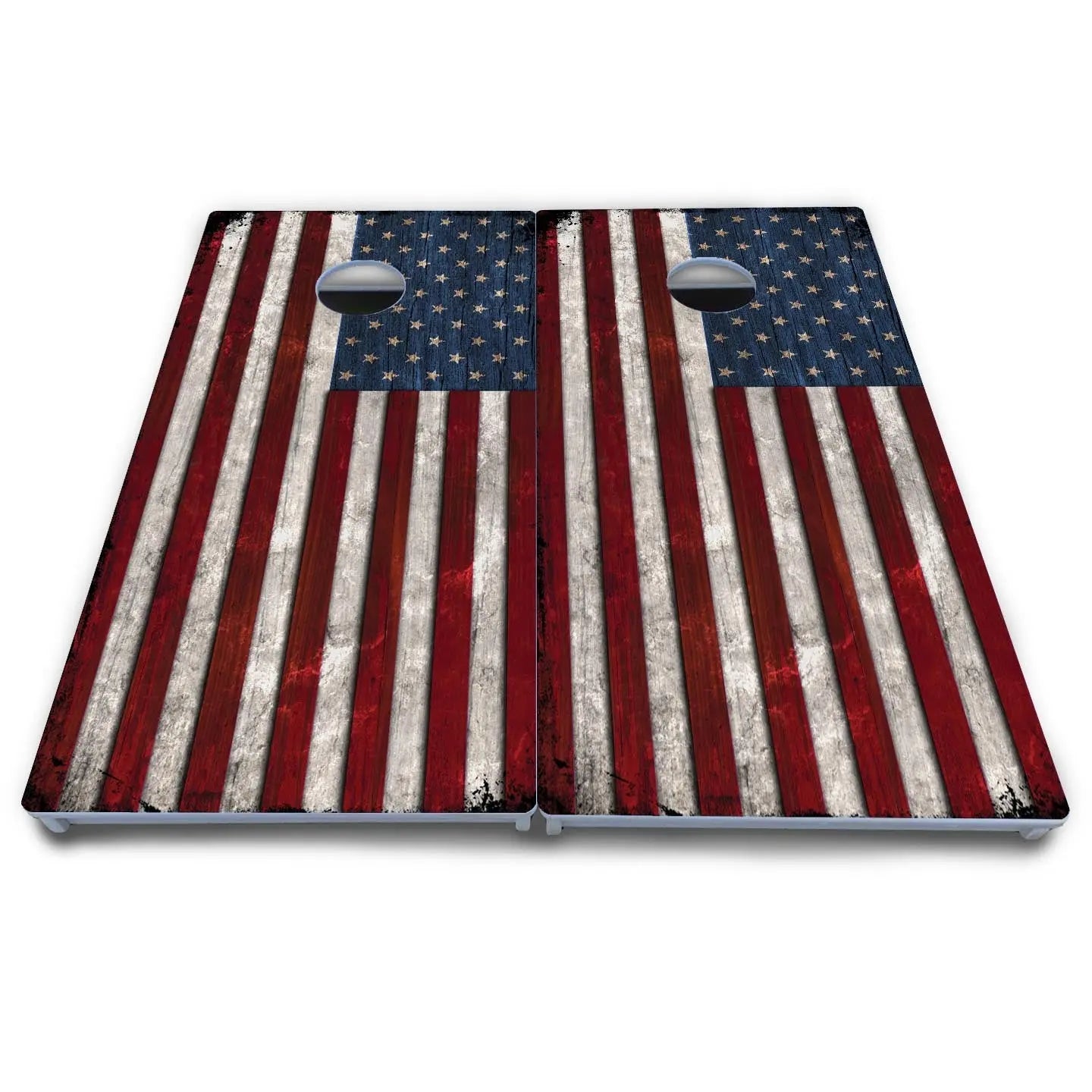Rustic USA Flag Cornhole Boards - All Weather Series by Cornhole Solutions, custom cornhole board detail photo 4