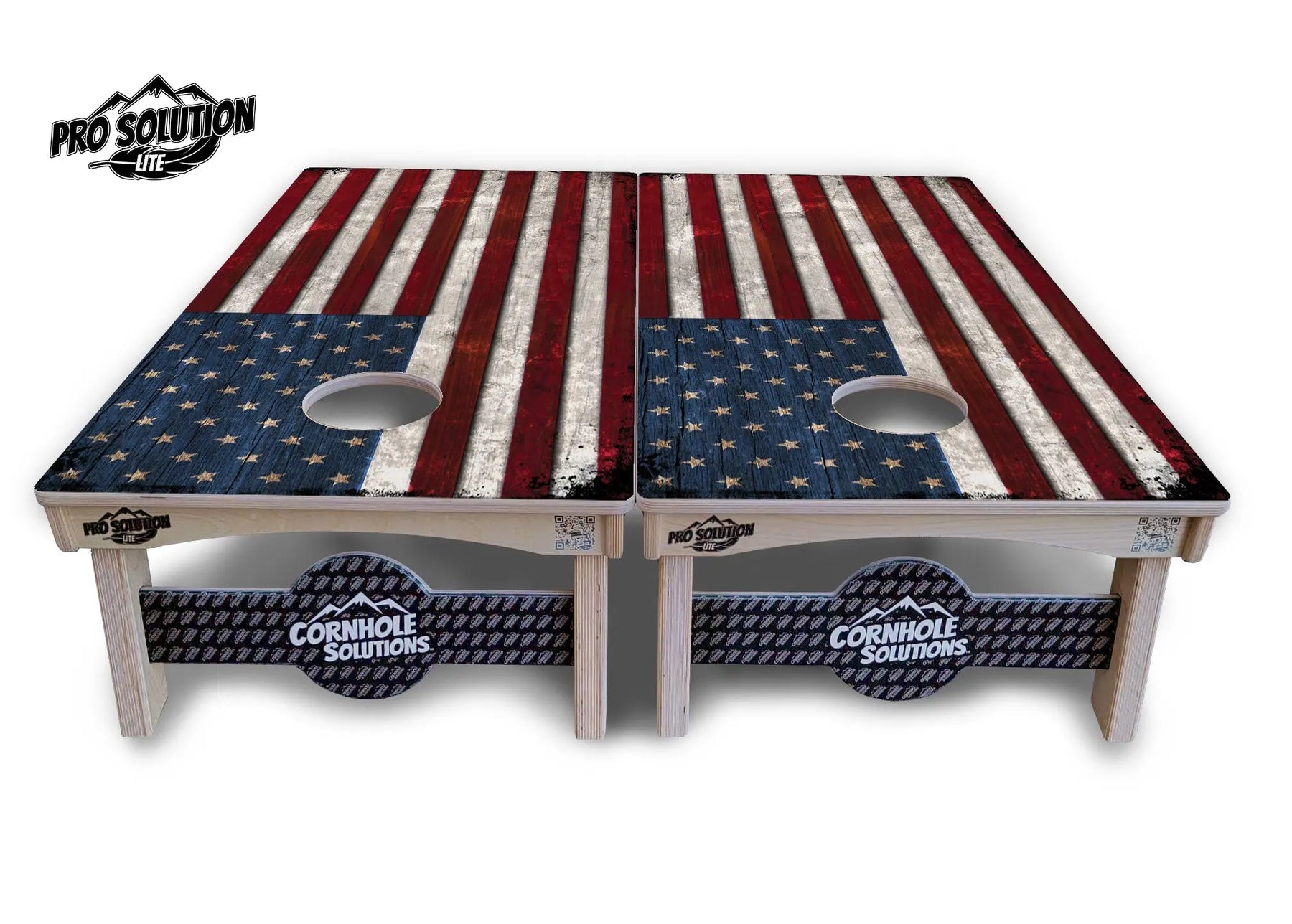 Rustic USA Flag Cornhole Boards - Pro Solution Lite Series by Cornhole Solutions, custom cornhole board detail photo 3
