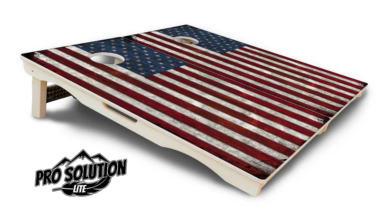 Rustic USA Flag Cornhole Boards - Pro Solution Lite Series by Cornhole Solutions, custom cornhole board detail photo 5