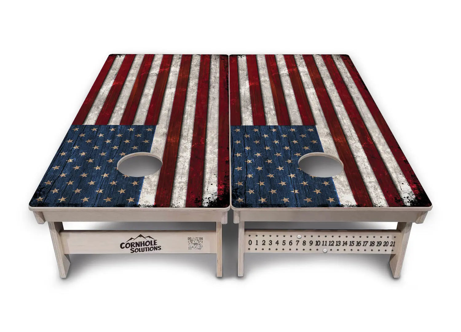 Rustic USA Flag Cornhole Boards - Professional Tournament Series Cornhole Solutions