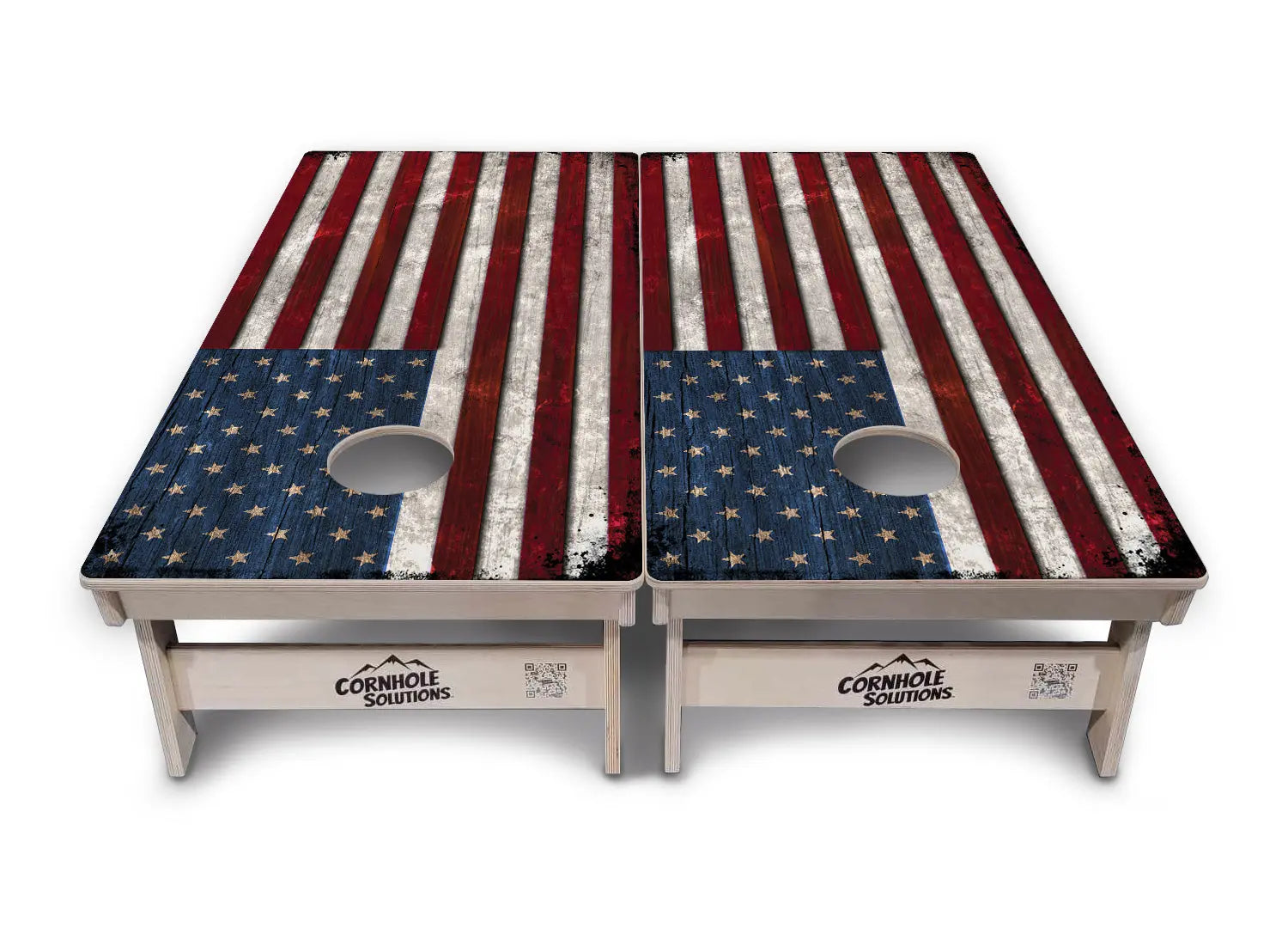 Rustic USA Flag Cornhole Boards - Professional Tournament Series by Cornhole Solutions, custom cornhole board detail photo 6
