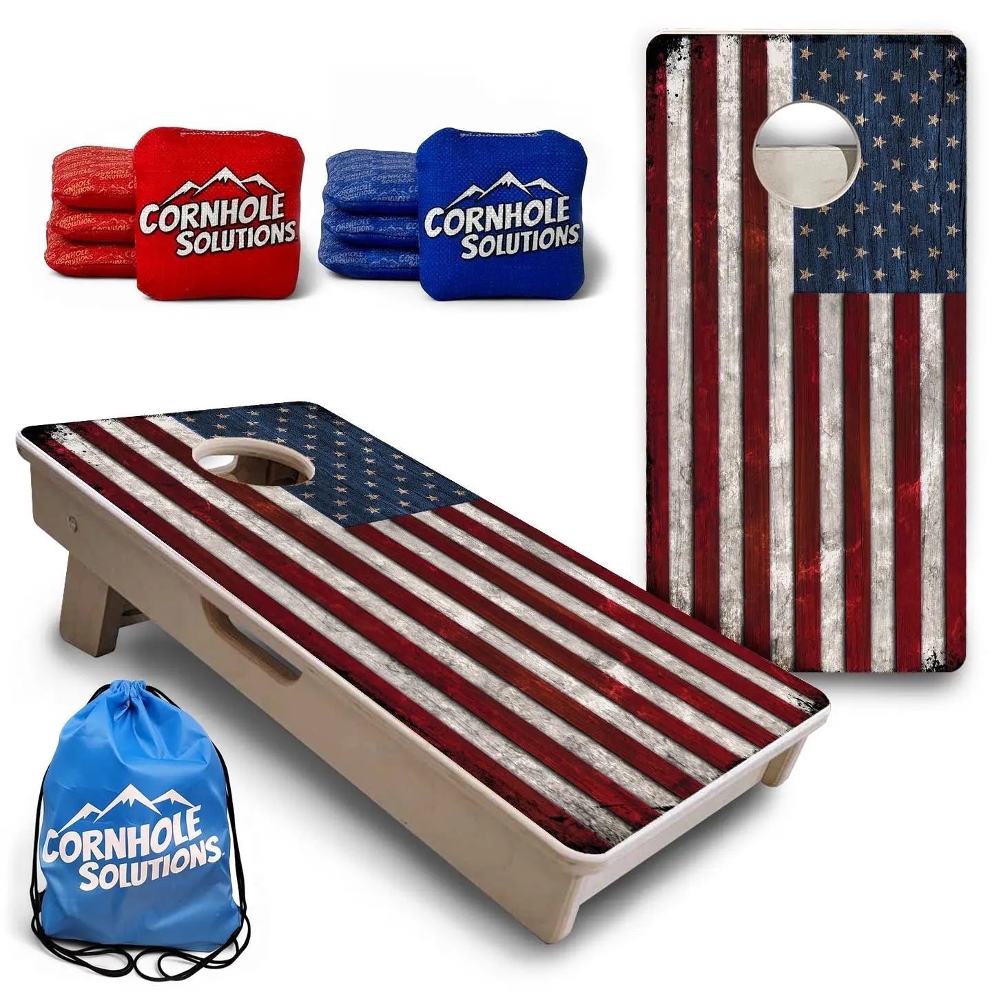 Rustic USA Flag - Mini or Vacation Size Cornhole Boards Cornhole Solutions