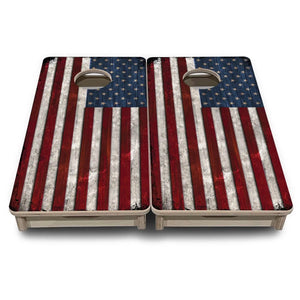 Rustic USA Flag - Mini or Vacation Size Cornhole Boards by Cornhole Solutions, custom cornhole board detail photo 2