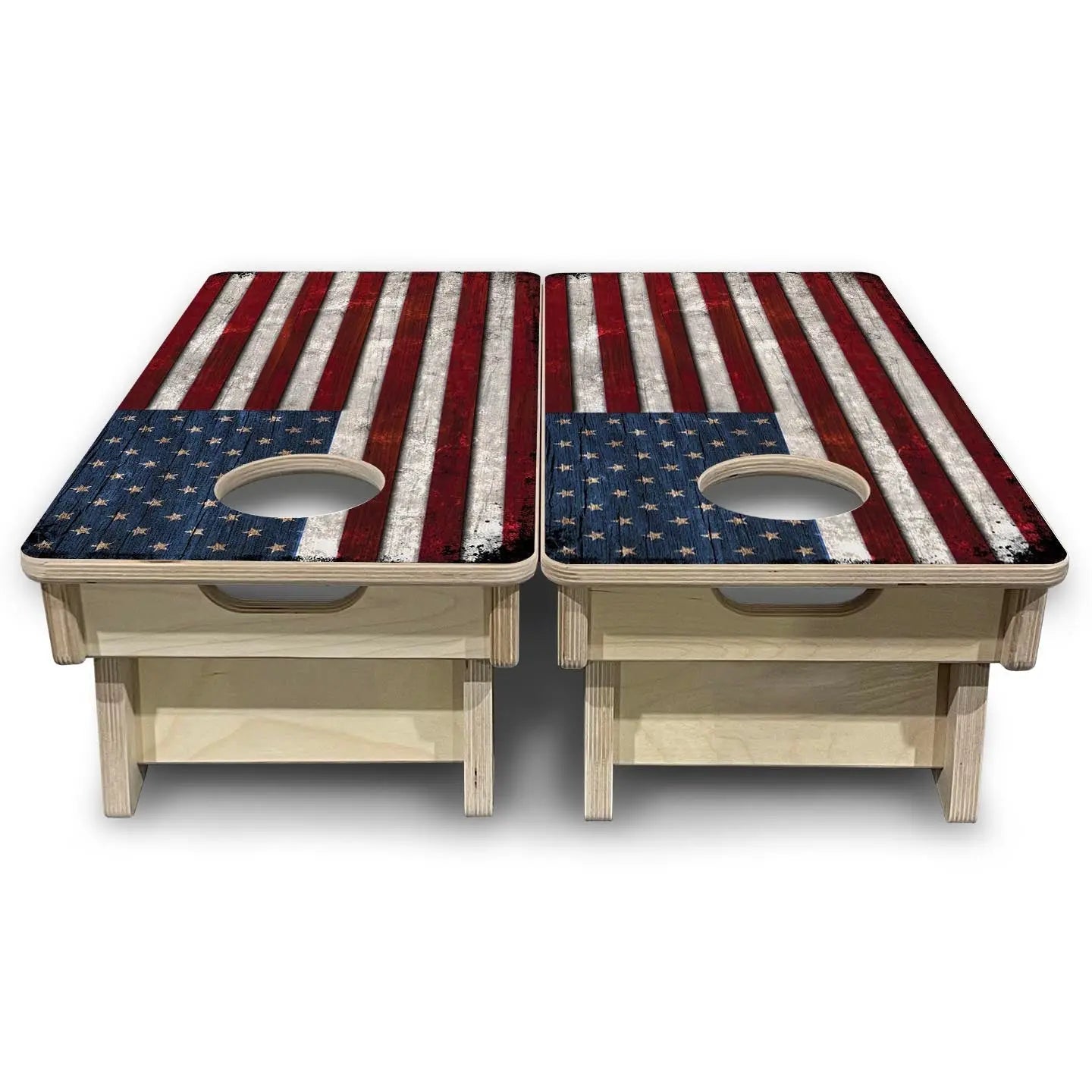 Rustic USA Flag - Mini or Vacation Size Cornhole Boards by Cornhole Solutions, custom cornhole board detail photo 4