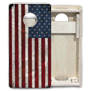 Rustic USA Flag - Mini or Vacation Size Cornhole Boards by Cornhole Solutions, custom cornhole board detail photo 6
