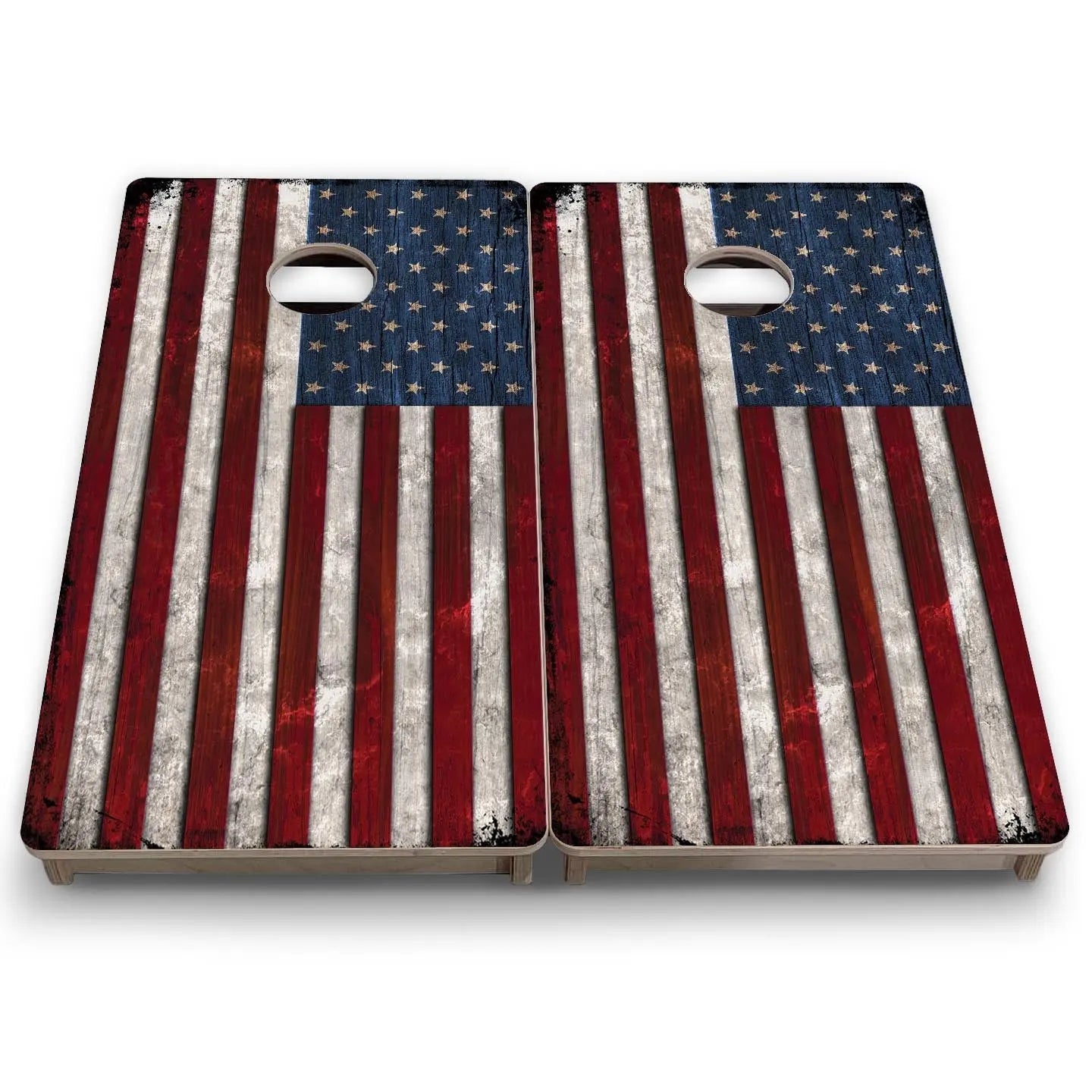 Rustic USA Flag - Mini or Vacation Size Cornhole Boards by Cornhole Solutions, custom cornhole board detail photo 7