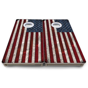 Rustic USA Flag - Mini or Vacation Size Cornhole Boards by Cornhole Solutions, custom cornhole board detail photo 8