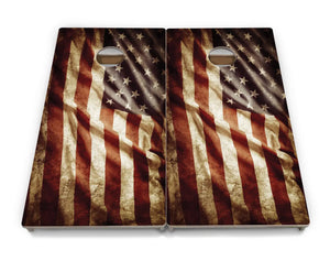 Rustic Wavy Flag Cornhole Boards - Professional Tournament Series by Cornhole Solutions, custom cornhole board detail photo 4