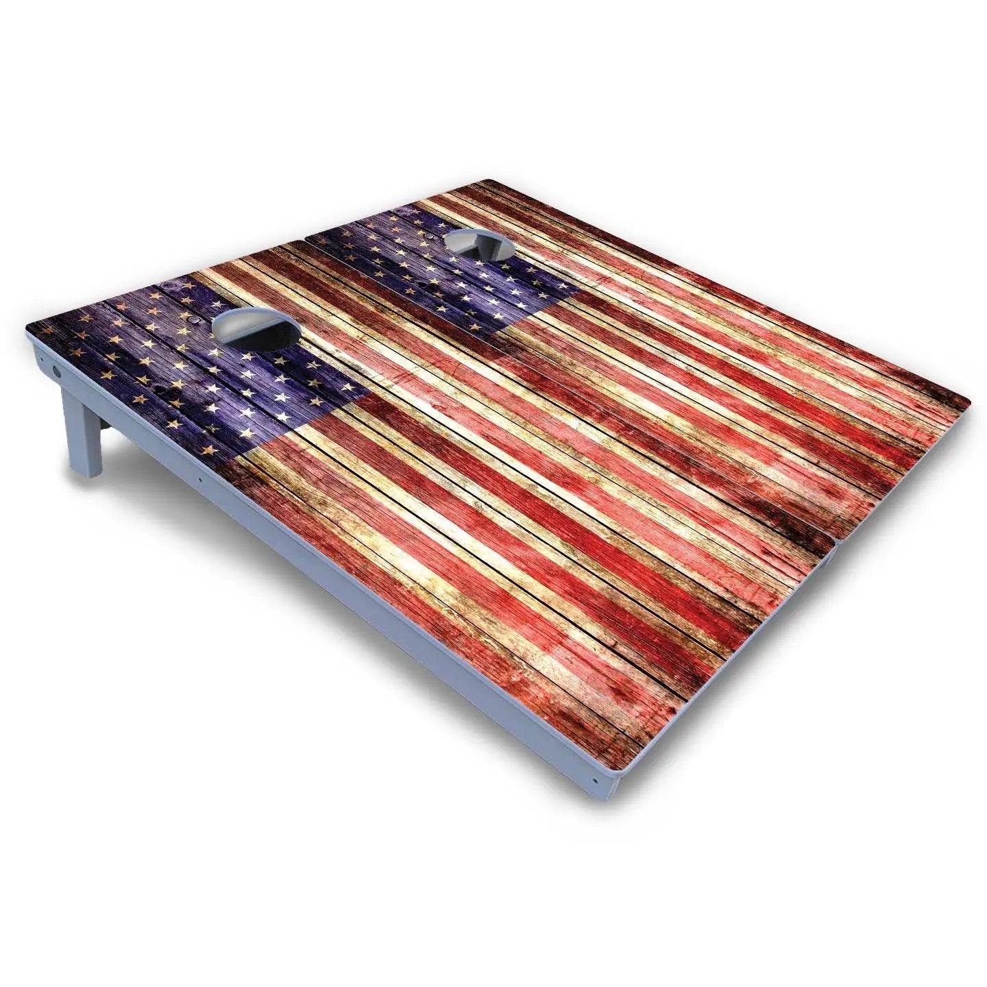 Rustic Wood Flag Cornhole Boards - All Weather Series by Cornhole Solutions, custom cornhole board detail photo 3