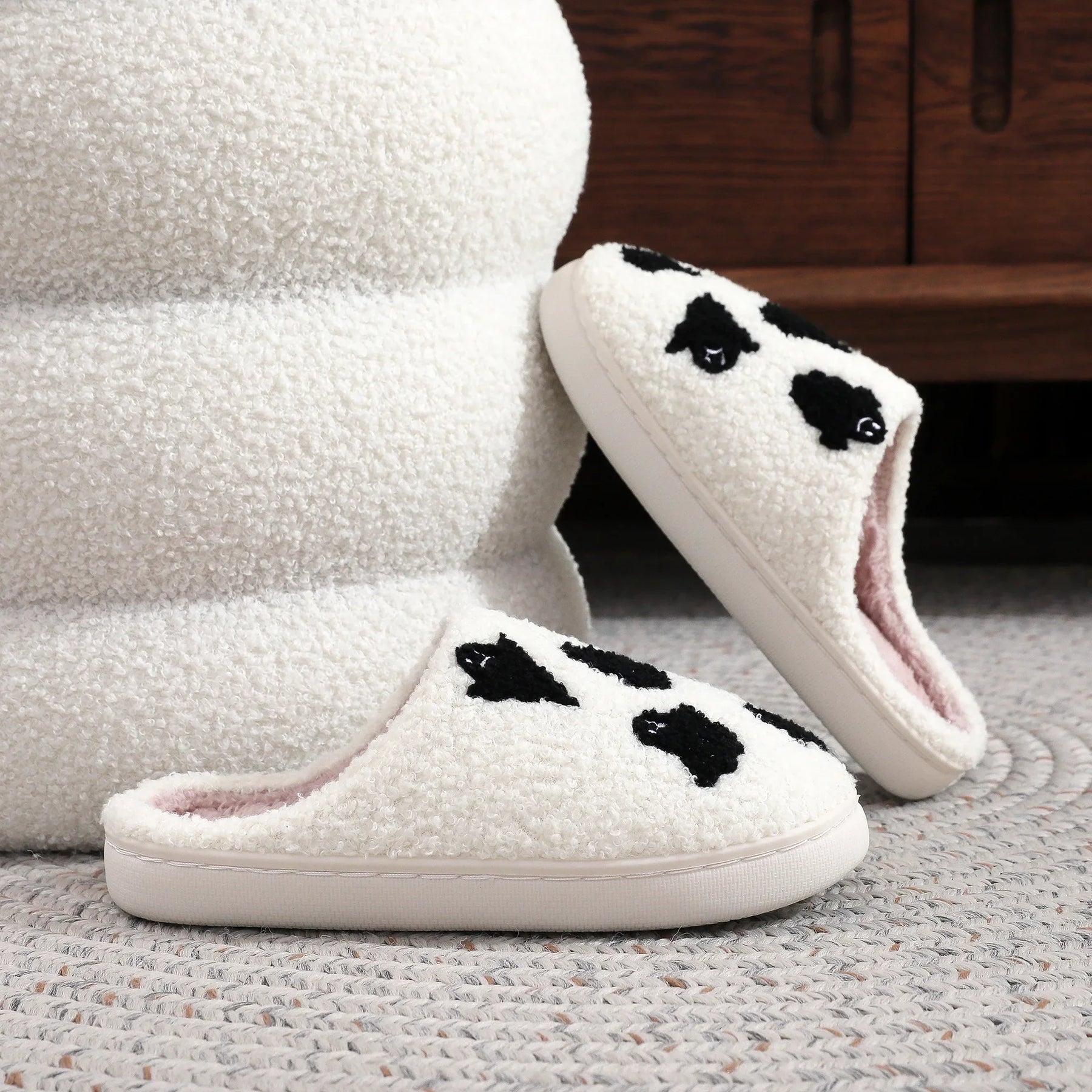 Halloween Ghost Witch Plush Slippers — Cozy Embroidered Indoor House Shoes by The Mississippi Mermaid Mercantile - view 8