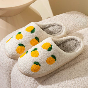 Lemon Embroidered Fuzzy Slippers by The Mississippi Mermaid Mercantile - view 3