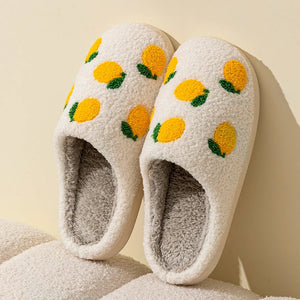 Lemon Embroidered Fuzzy Slippers by The Mississippi Mermaid Mercantile - view 4
