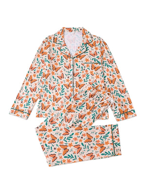 Monarch Butterfly & Floral Women's Pajama Set — Long Sleeve Top & Pants by The Mississippi Mermaid Mercantile - view 5