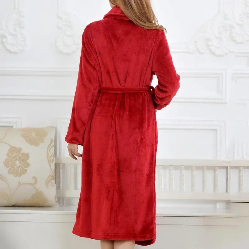 Fluffy Coral Fleece Kimono Robe by The Mississippi Mermaid Mercantile - view 5