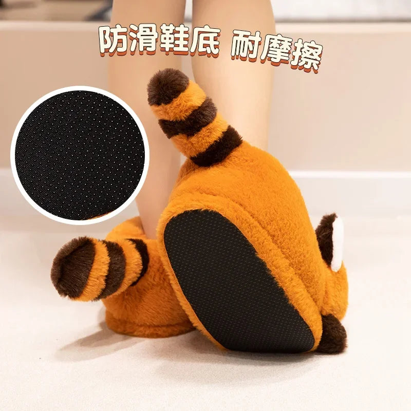 3D Red Panda & Fox Plush Slippers — Cozy Warm Indoor House Shoes by The Mississippi Mermaid Mercantile - view 6