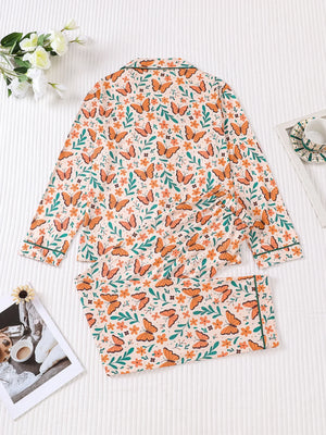 Monarch Butterfly & Floral Women's Pajama Set — Long Sleeve Top & Pants by The Mississippi Mermaid Mercantile - view 2