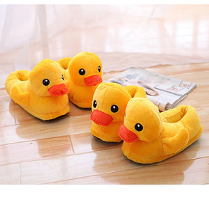 3D Yellow Duck Plush Slippers — Cozy Fuzzy Indoor House Shoes by The Mississippi Mermaid Mercantile - view 3