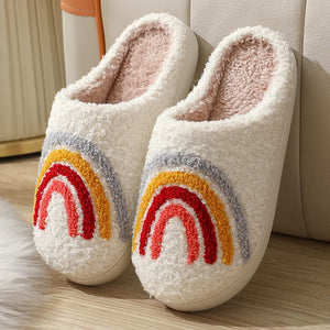 Rainbow & Mushroom Plush Women's Slippers — Cozy Furry Indoor House Shoes by The Mississippi Mermaid Mercantile - view 6