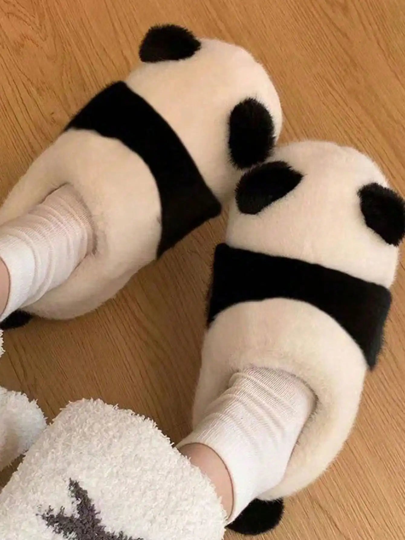 Panda Paw Plush Slippers — Cozy Warm Indoor House Shoes by The Mississippi Mermaid Mercantile - view 2