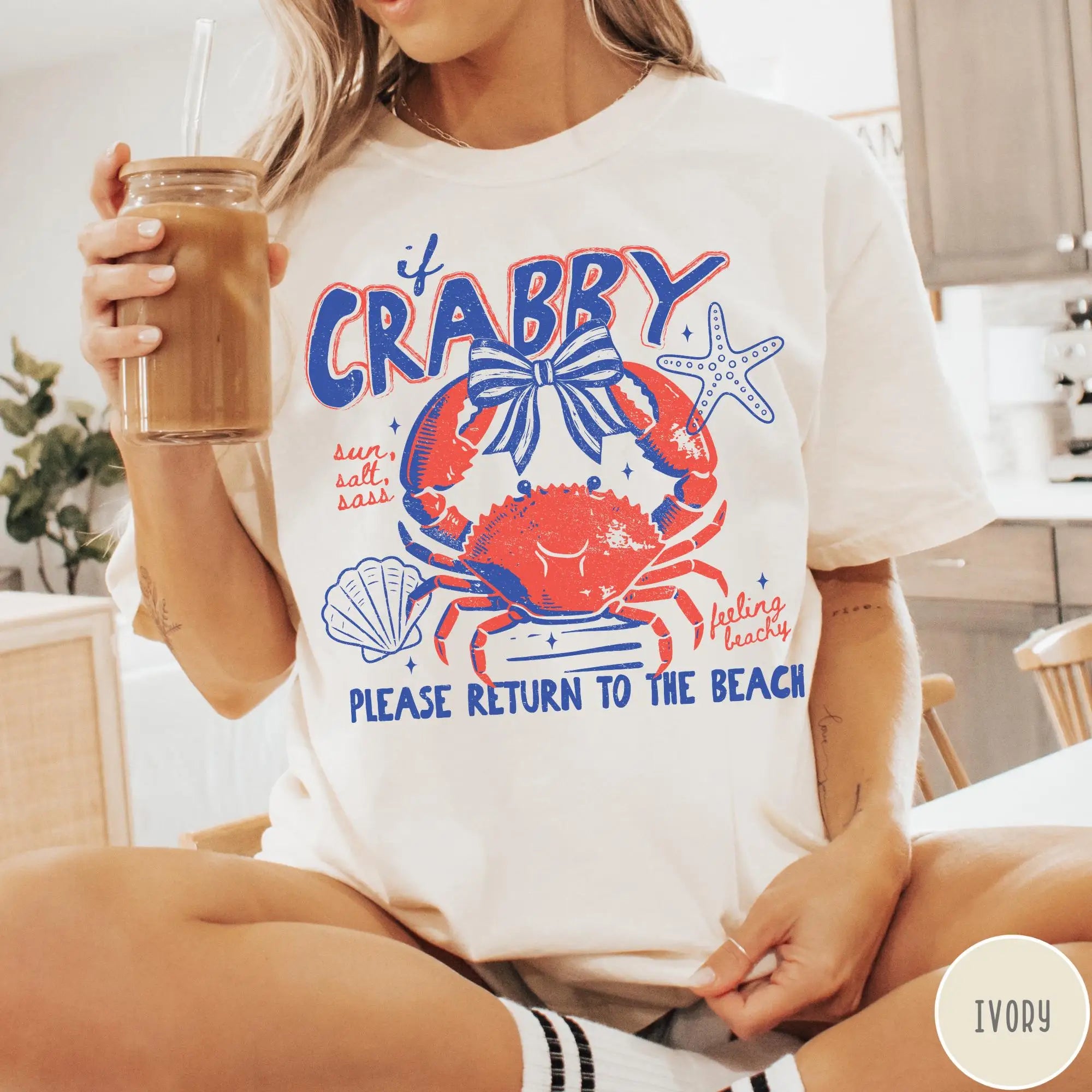 If Crabby, Please Return to the Beach — Funny Crab Graphic Tee by The Mississippi Mermaid Mercantile