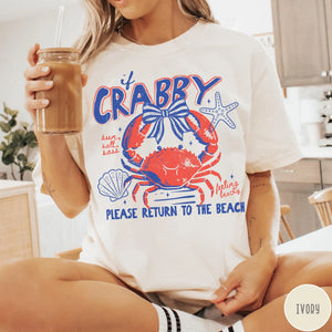 If Crabby, Please Return to the Beach — Funny Crab Graphic Tee by The Mississippi Mermaid Mercantile