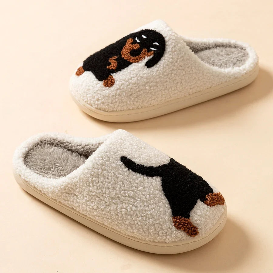 Women's Dachshund Dog Slippers — Cute Cartoon Indoor Comfort House Shoes by The Mississippi Mermaid Mercantile - view 5