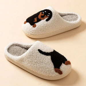 Women's Dachshund Dog Slippers — Cute Cartoon Indoor Comfort House Shoes by The Mississippi Mermaid Mercantile - view 5