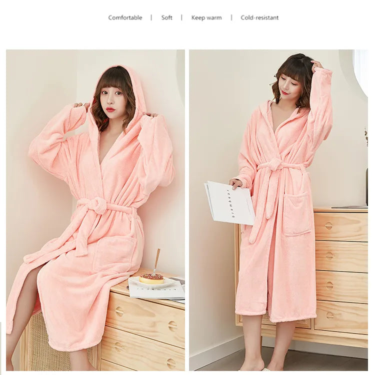 Hooded Coral Velvet Microfiber Robe by The Mississippi Mermaid Mercantile - view 5