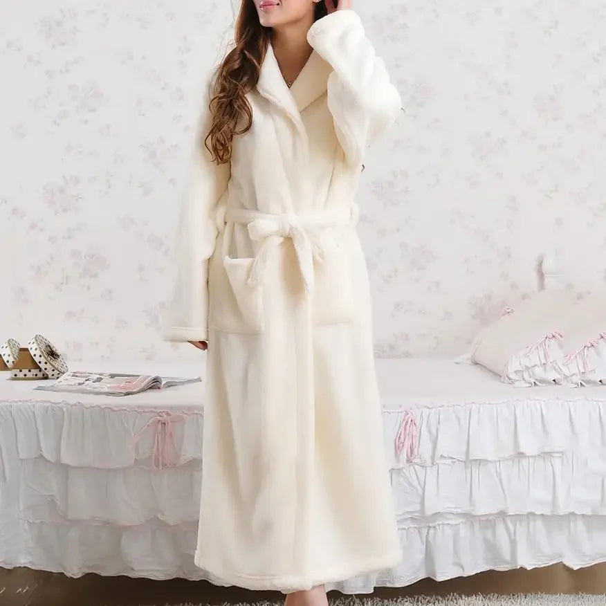 Fluffy Coral Fleece Kimono Robe by The Mississippi Mermaid Mercantile - view 15