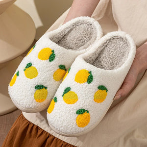 Lemon Embroidered Fuzzy Slippers by The Mississippi Mermaid Mercantile - view 7