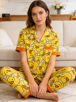 Duck, Duck & More Ducks Pajama Set — Pants Version by The Mississippi Mermaid Mercantile - view 3