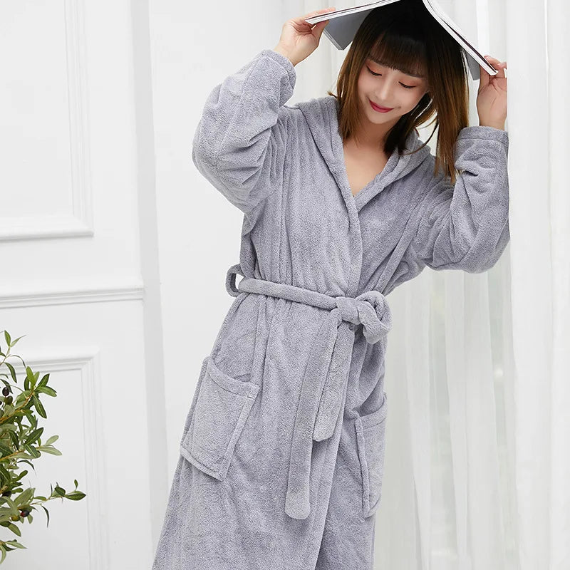 Hooded Coral Velvet Microfiber Robe by The Mississippi Mermaid Mercantile - view 7