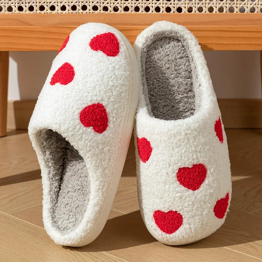 Heart Fuzzy House Slippers by The Mississippi Mermaid Mercantile
