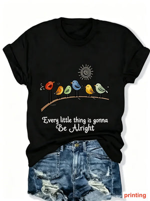 Colorful Birds on a Branch Women's Graphic Tee — Whimsical Sunshine Design by The Mississippi Mermaid Mercantile - view 6