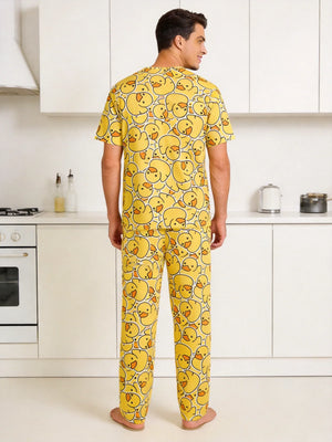 Rubber Duck All-Over Print Men's Pajama Set — Short Sleeve Top & Pants by The Mississippi Mermaid Mercantile - view 5
