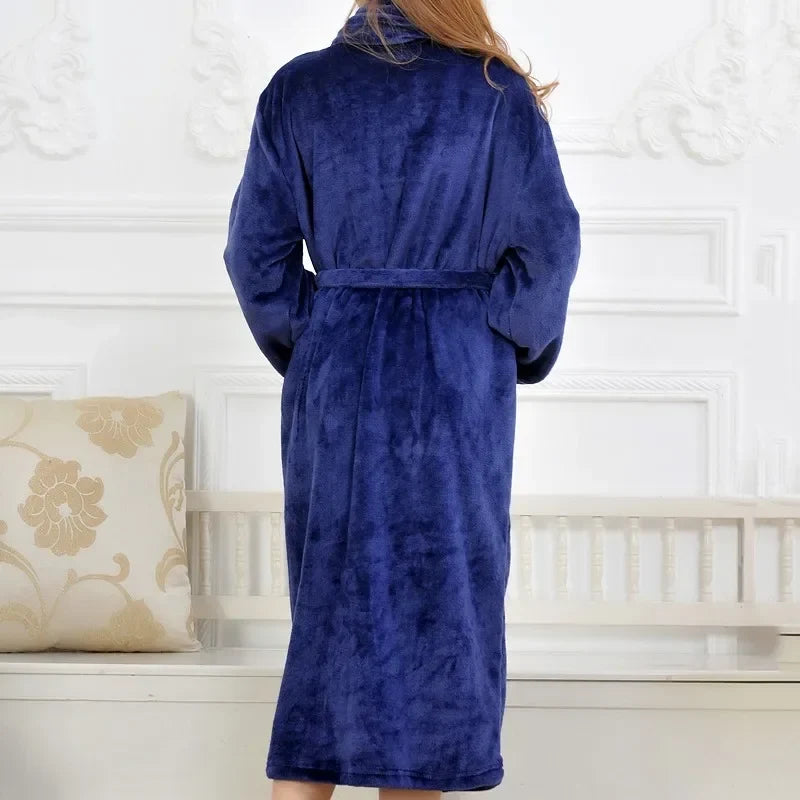 Fluffy Coral Fleece Kimono Robe by The Mississippi Mermaid Mercantile - view 2