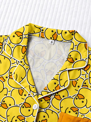 Duck, Duck & More Ducks Pajama Set — Shorts Version by The Mississippi Mermaid Mercantile - view 3