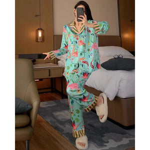 Silky Mermaid Print Long Pajama Set by The Mississippi Mermaid Mercantile