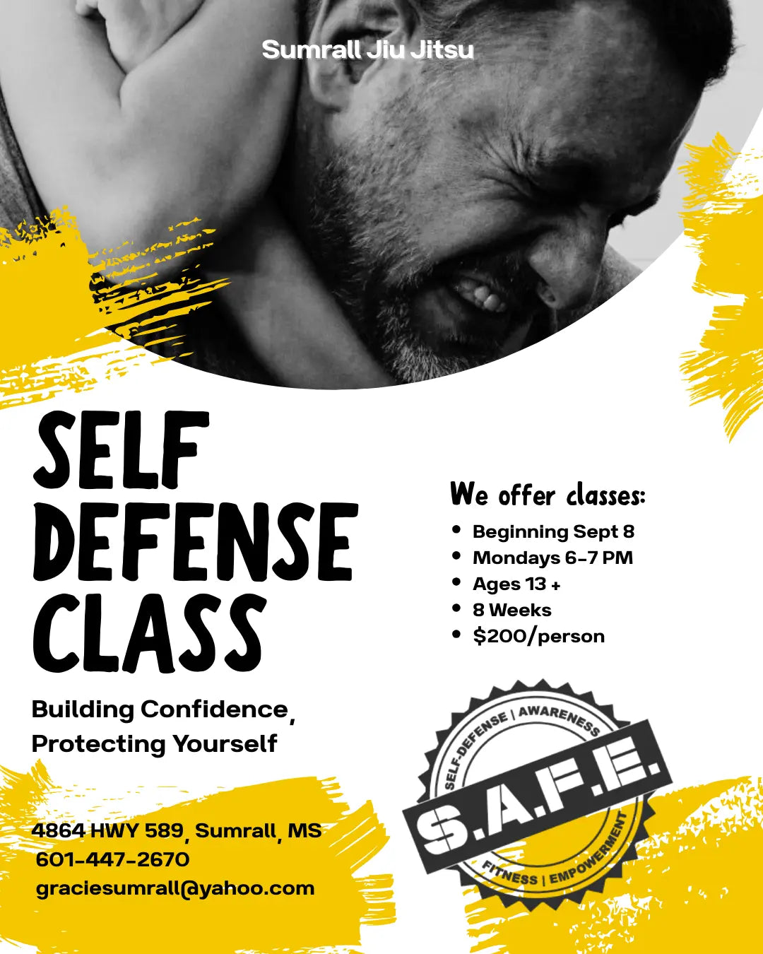 Sumrall Jiu Jitsu: Self Defense Class - Build Confidence & Protect Yourself!