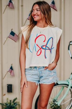 USA Muscle Ivory Tee