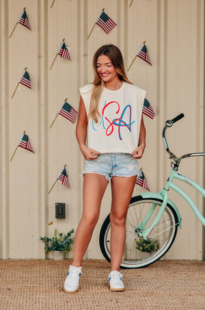 USA Muscle Ivory Tee
