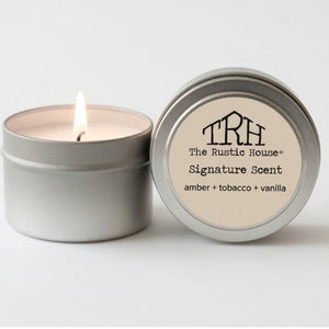 Signature Scent Travel Tin by The Rustic House, scented candle main product photo