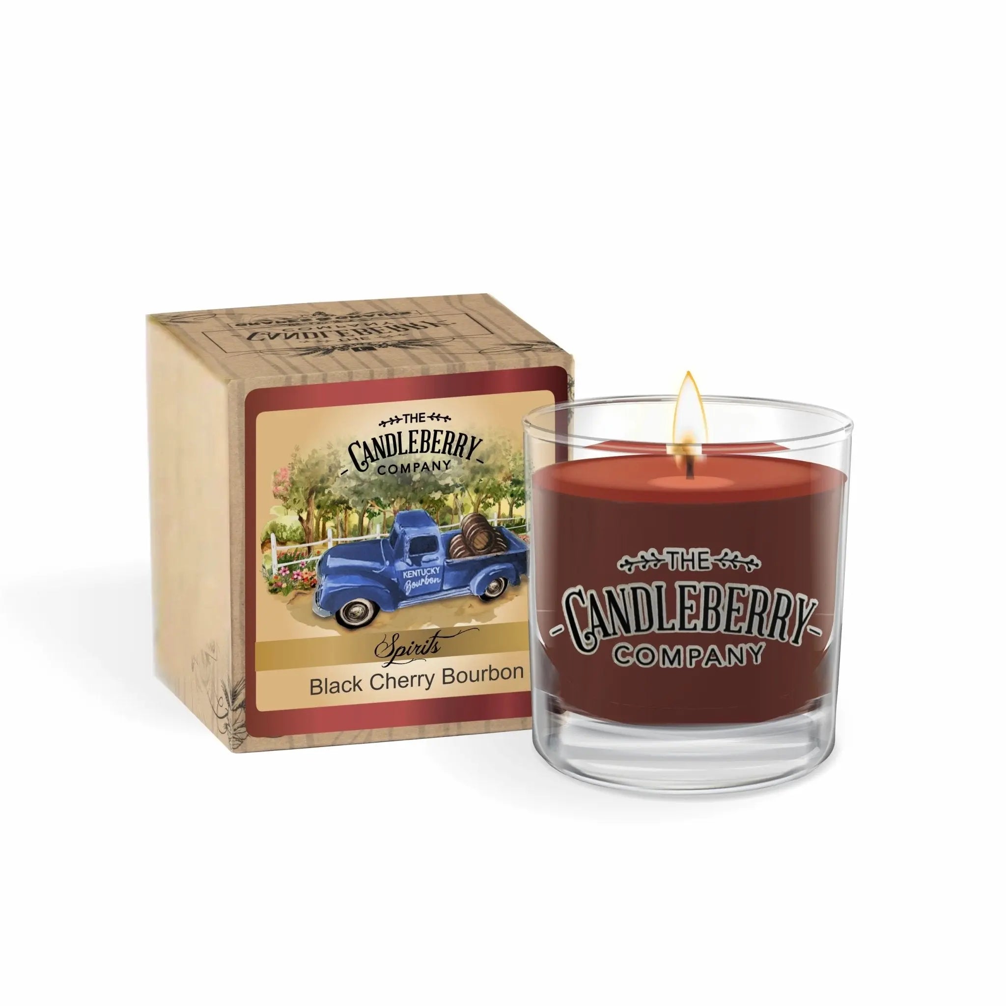 SPIRITS - Black Cherry Bourbon™, Rocks Glass Candle (Collective) The Candleberry® Candle Company
