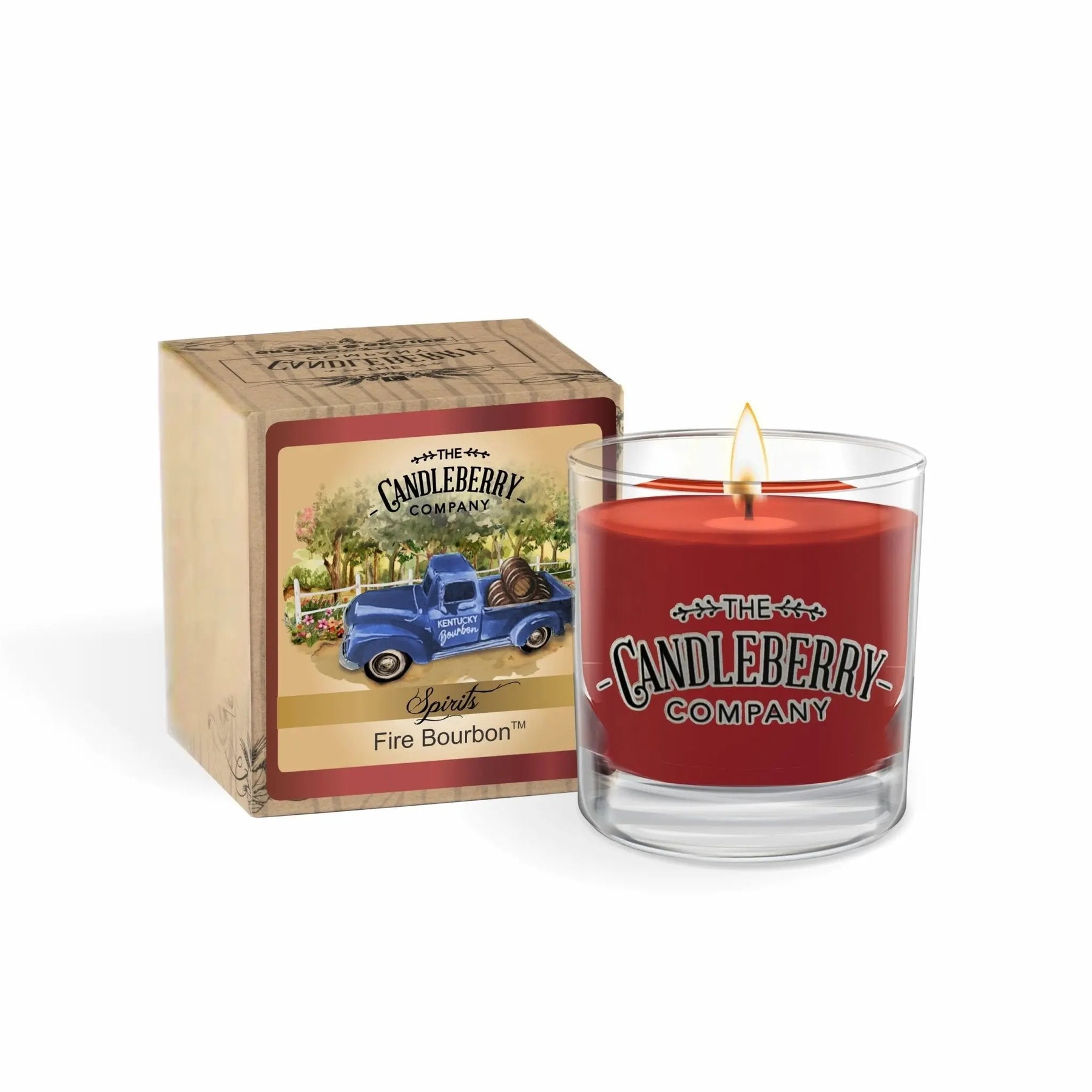 SPIRITS - Fire Bourbon™, Rocks Glass Candle (Collective) The Candleberry® Candle Company