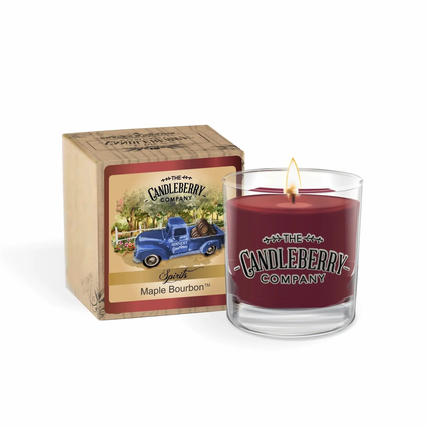 SPIRITS - Maple Bourbon™, Rocks Glass Candle (Collective) by The Candleberry® Candle Company, scented candle main product photo