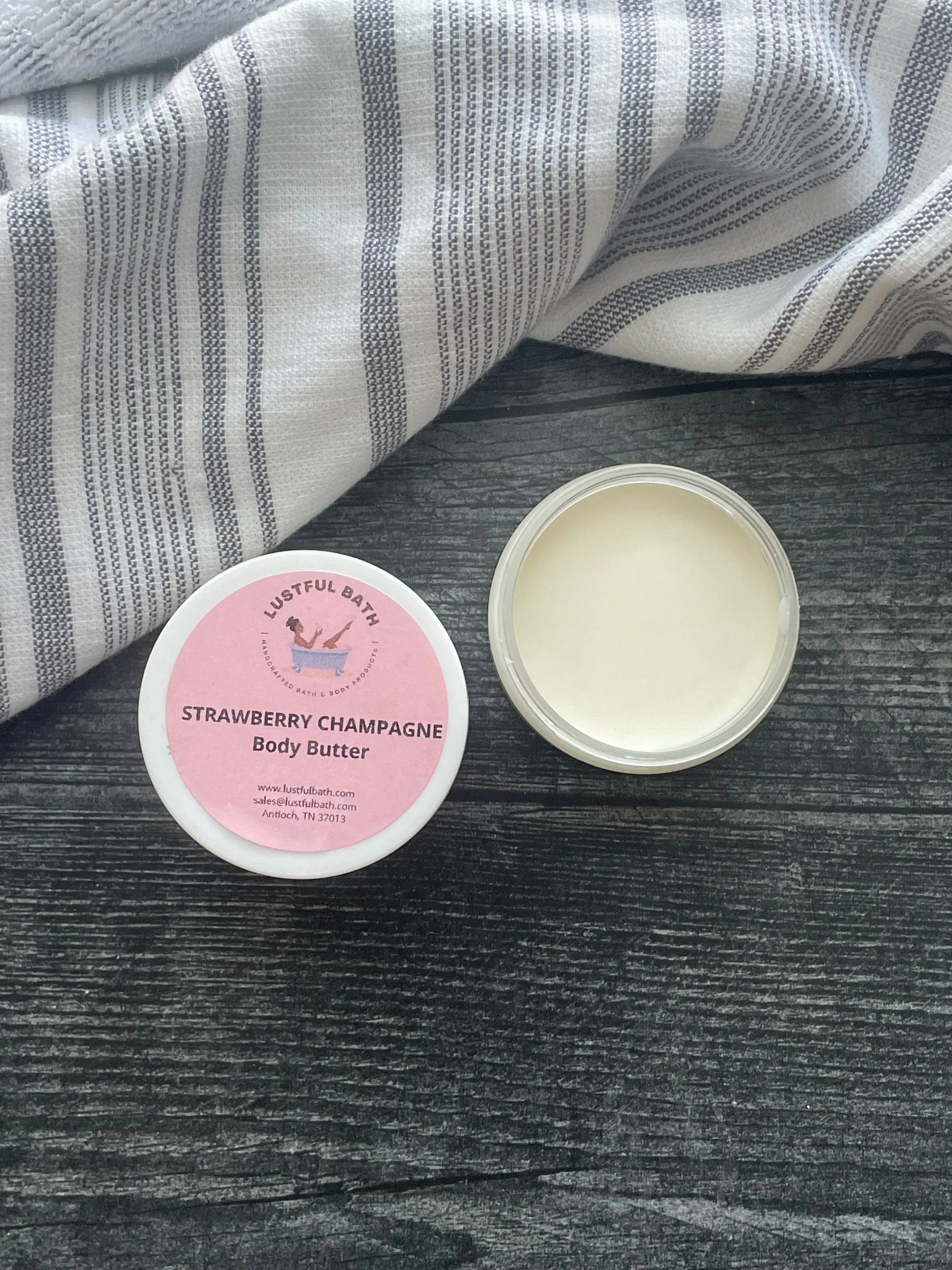 Strawberry Champagne Body Butter by Lustful Bath, LLC, natural skincare detail photo 3