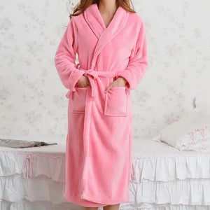 Fluffy Coral Fleece Kimono Robe by The Mississippi Mermaid Mercantile - view 10