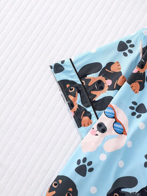 Dachshund in Glasses Women's Pajama Set — Short Sleeve Top & Shorts by The Mississippi Mermaid Mercantile - view 3
