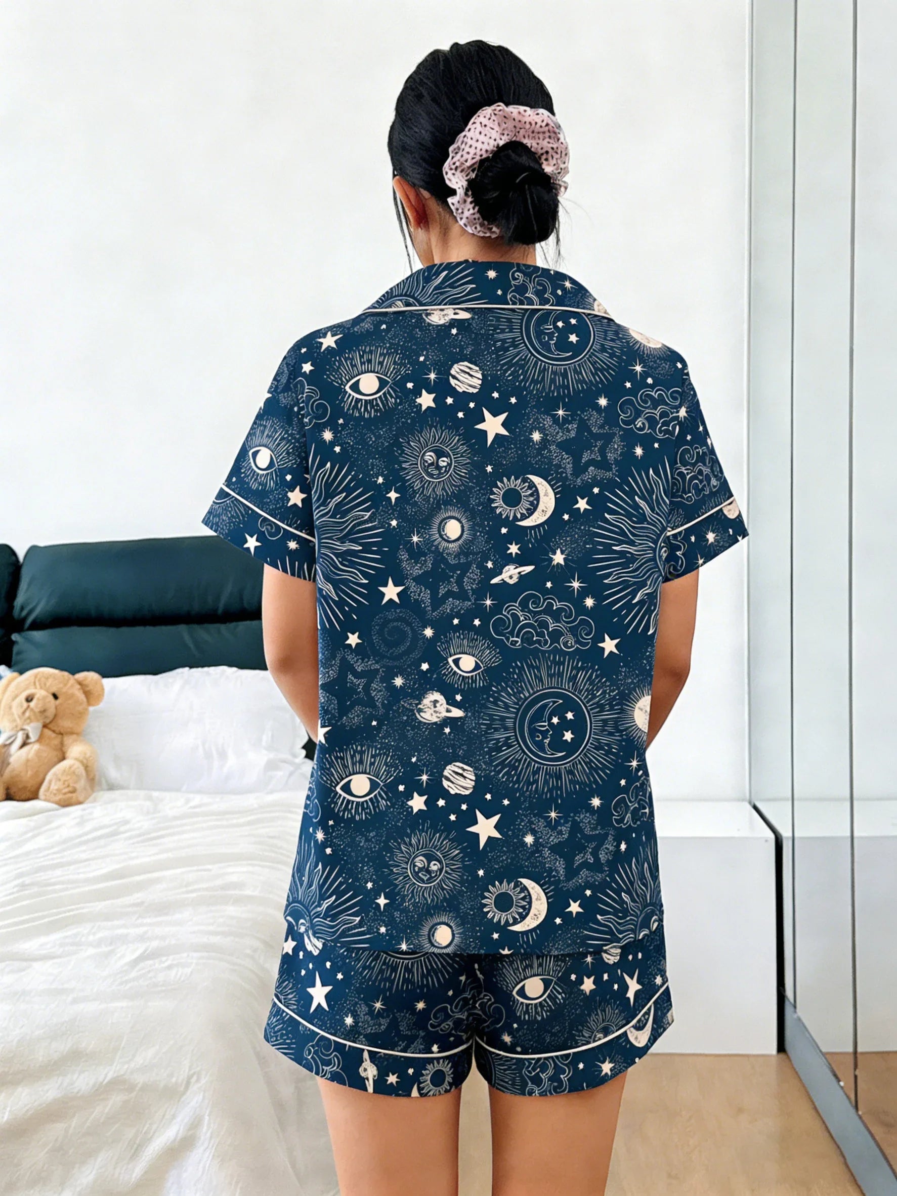 Sun Moon Star Print Celestial Pajamas/Loungewear by The Mississippi Mermaid Mercantile - view 4